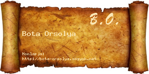 Bota Orsolya névjegykártya