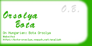 orsolya bota business card